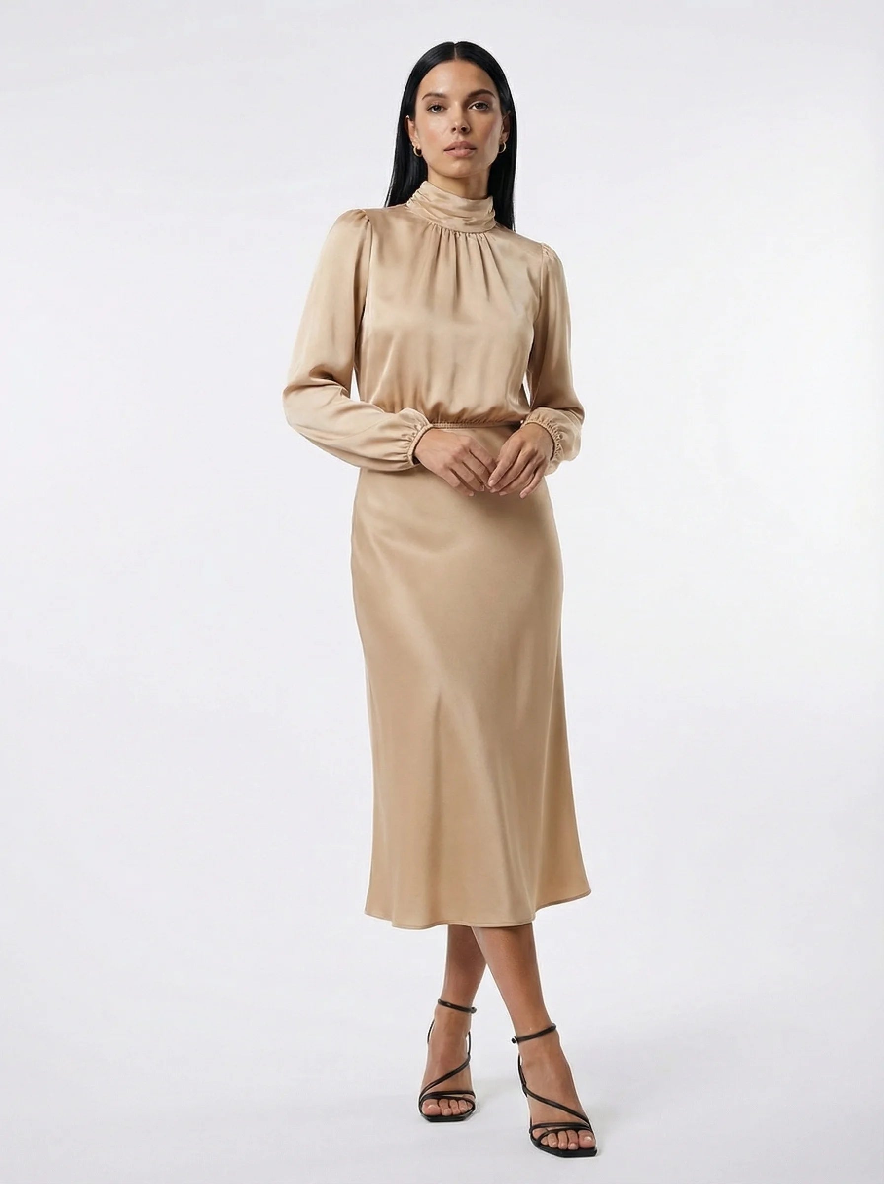 Women Dress | Midi Dress With Sleeves
