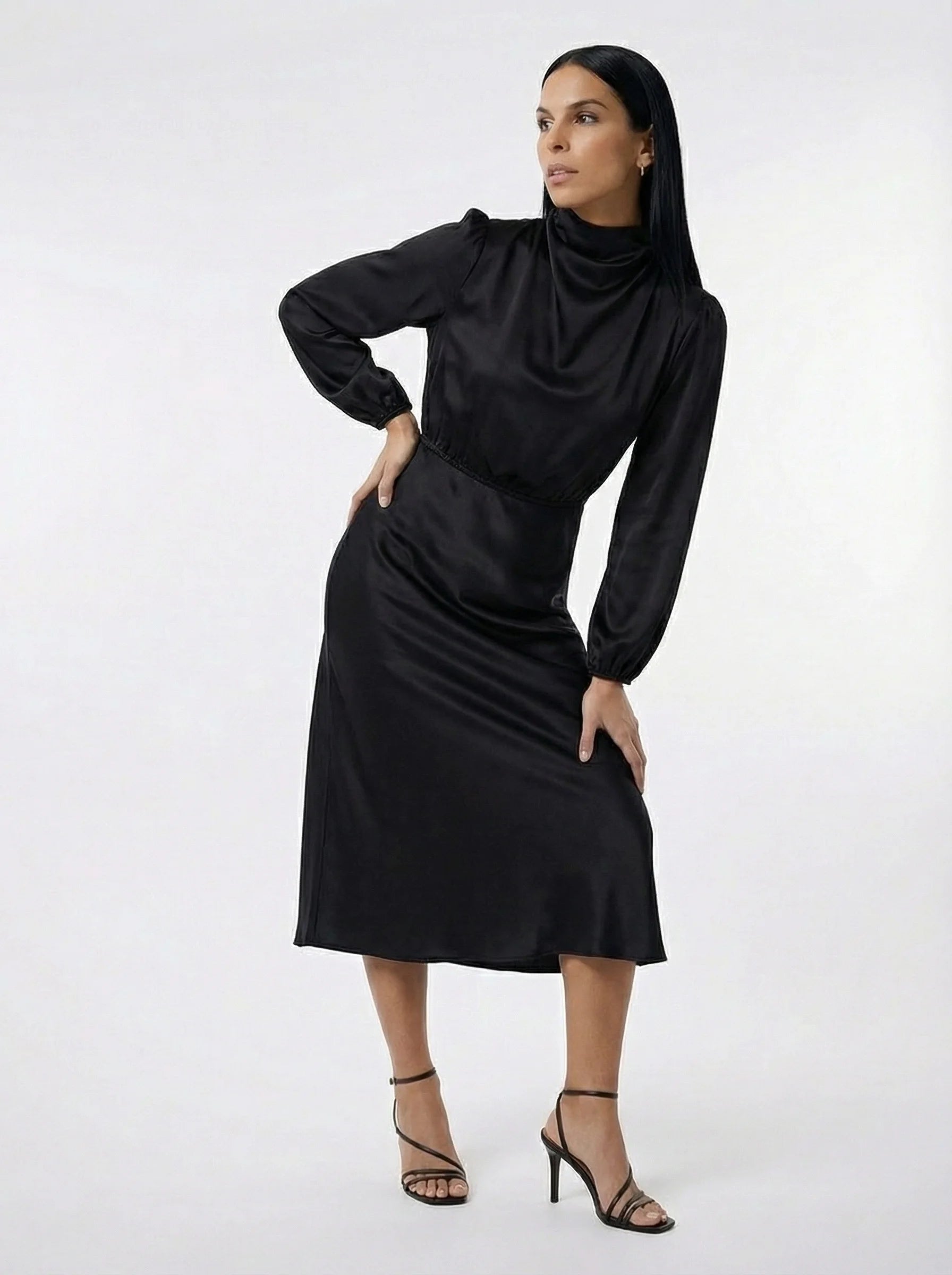Women Dress | Midi Dress With Sleeves