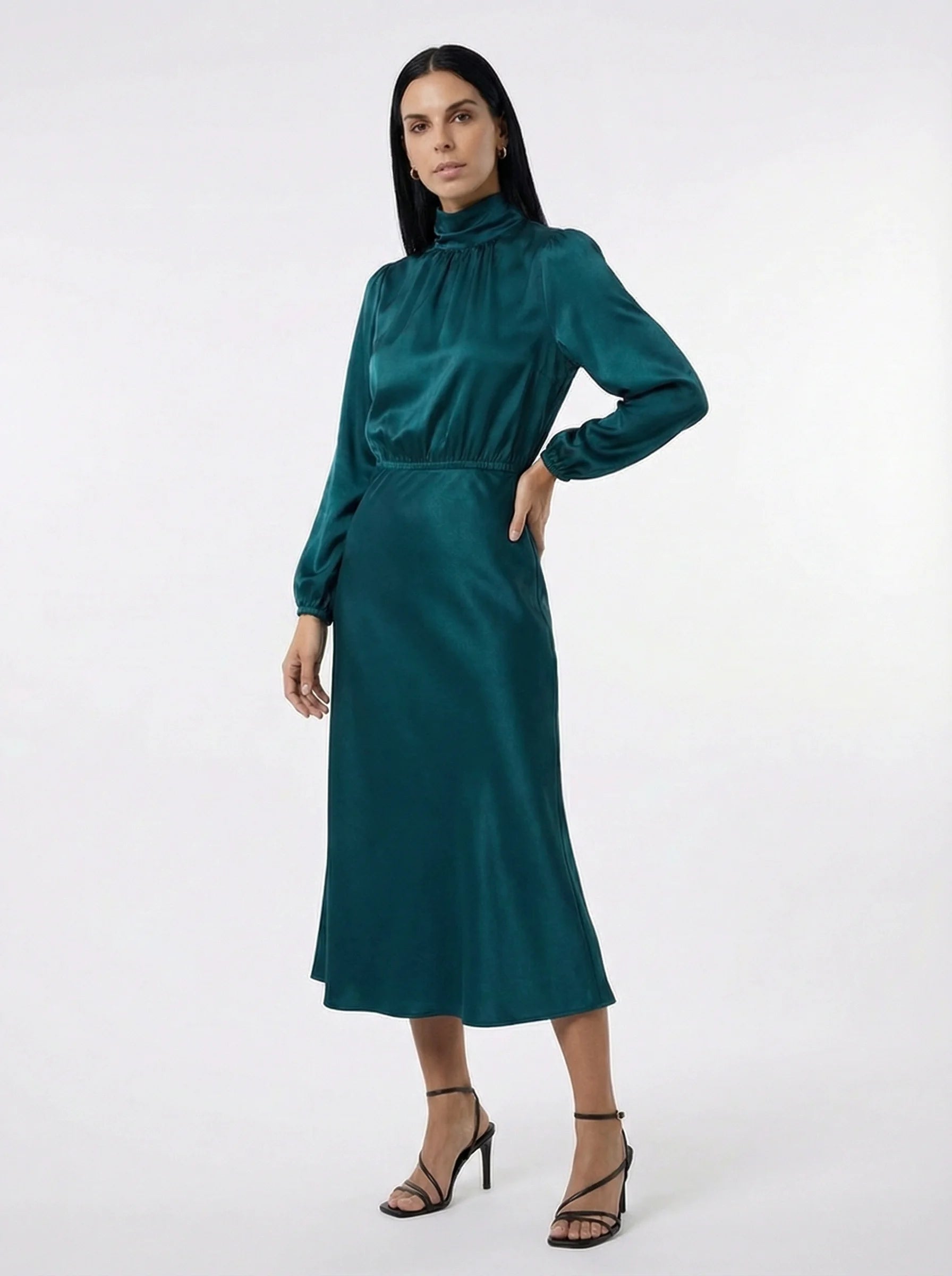 Women Dress | Midi Dress With Sleeves