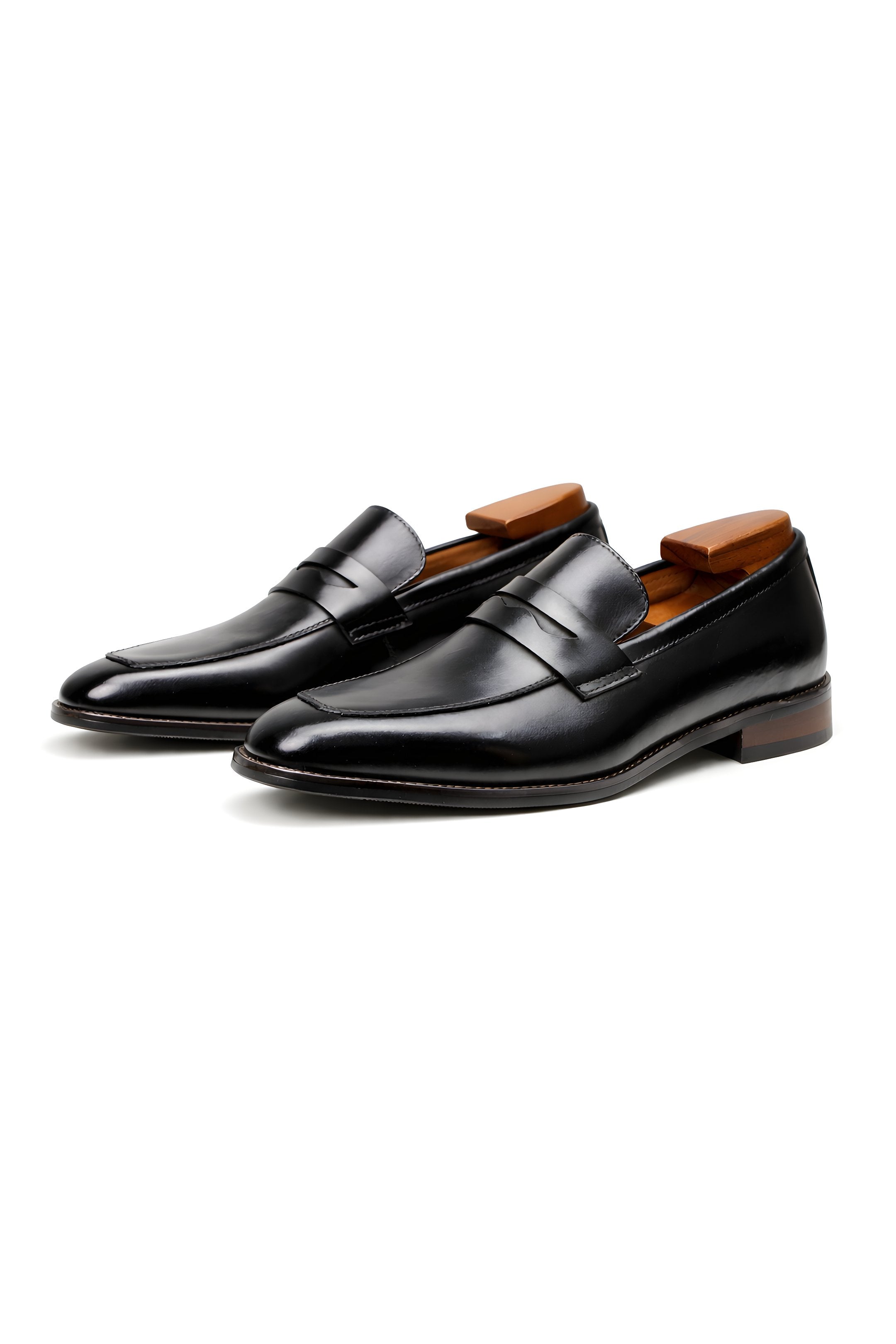 Charlie Men's Tan Penny Loafers | Slip-On | Slip-On Dress Shoes with Saddle Strap