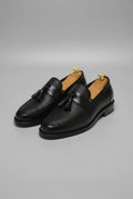 Freddie | Smart Formal Loafers | Men's Black Woven Tassel Slip-On Shoes · Faylori