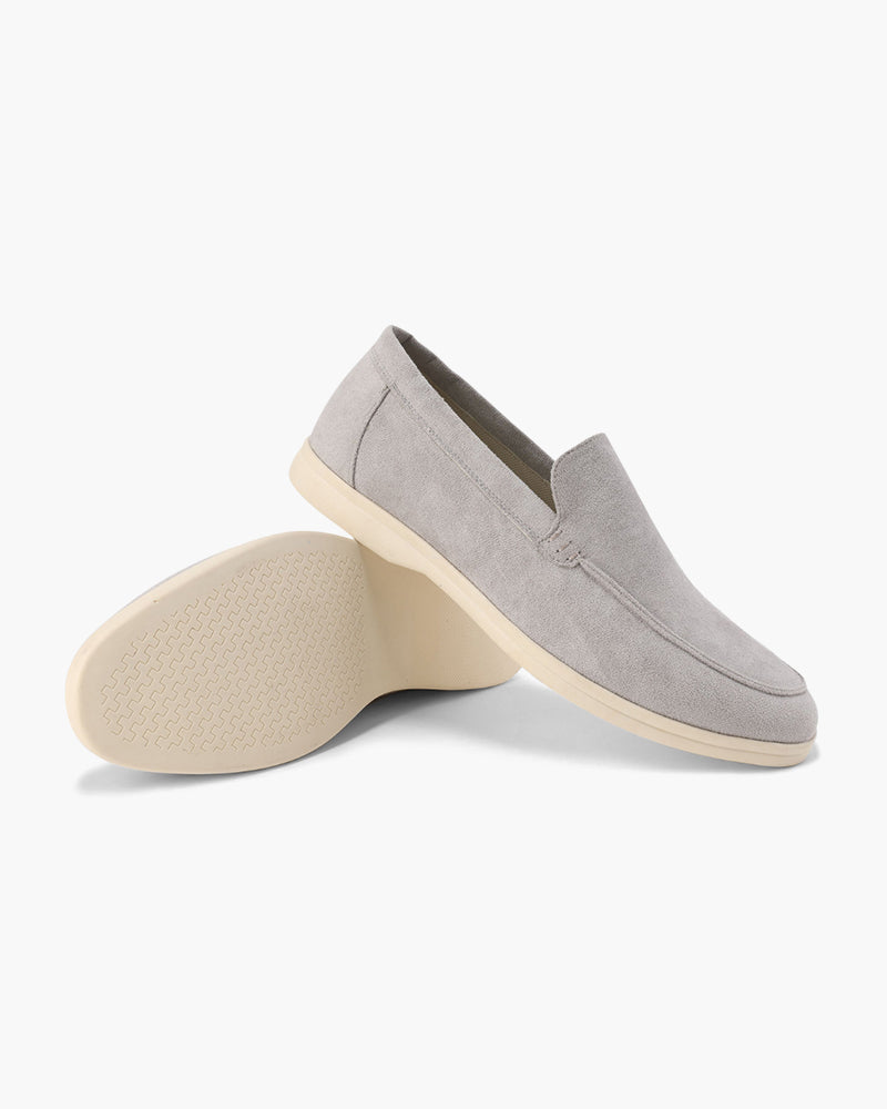 Men's Beige Slip-On Loafers | Shoes | Suede Moc-Toe Casual Slip-Ons · Faylori