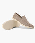 Men's Beige Slip-On Loafers | Shoes | Suede Moc-Toe Casual Slip-Ons · Faylori
