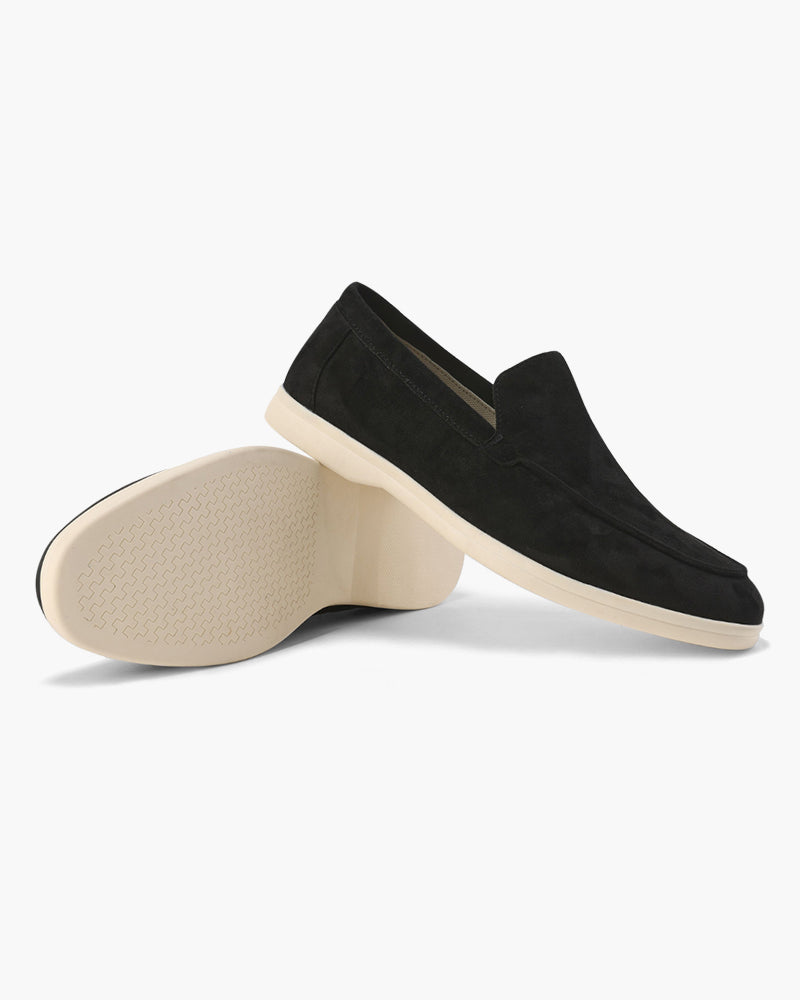 Men's Beige Slip-On Loafers | Shoes | Suede Moc-Toe Casual Slip-Ons · Faylori