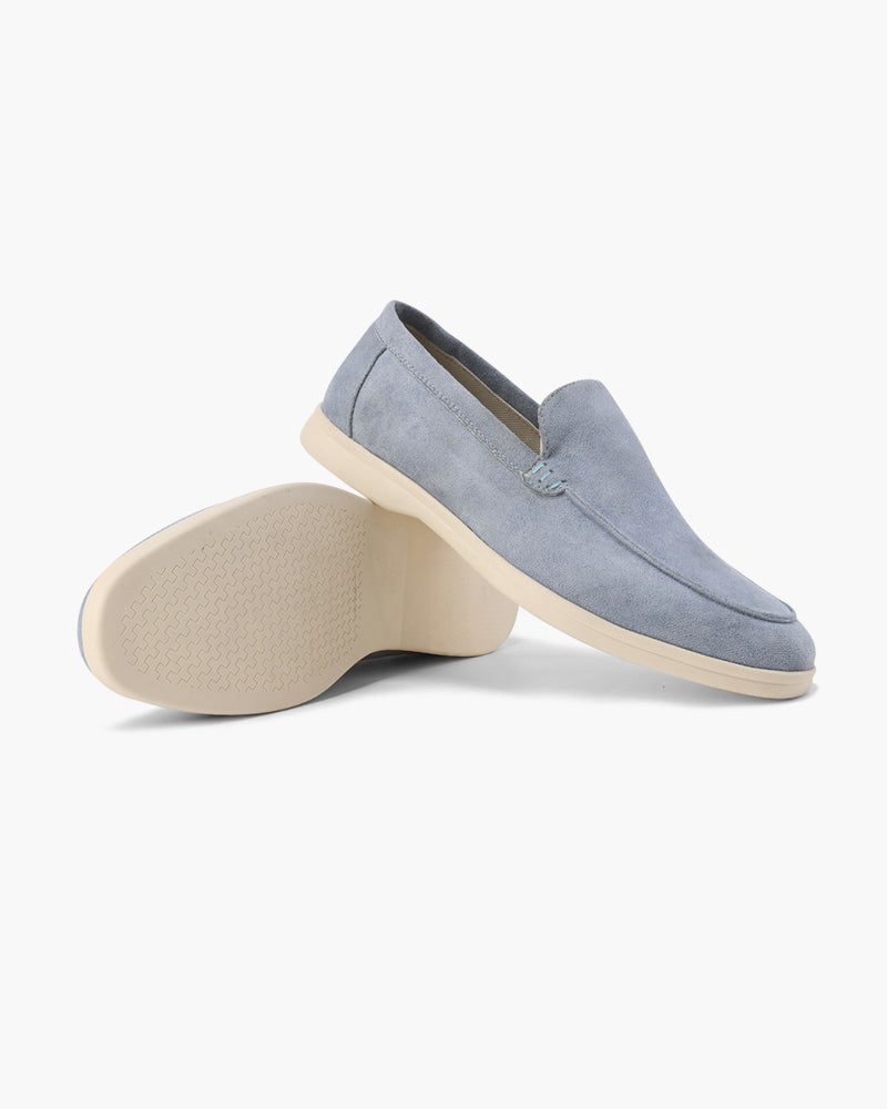 Men's Beige Slip-On Loafers | Shoes | Suede Moc-Toe Casual Slip-Ons · Faylori