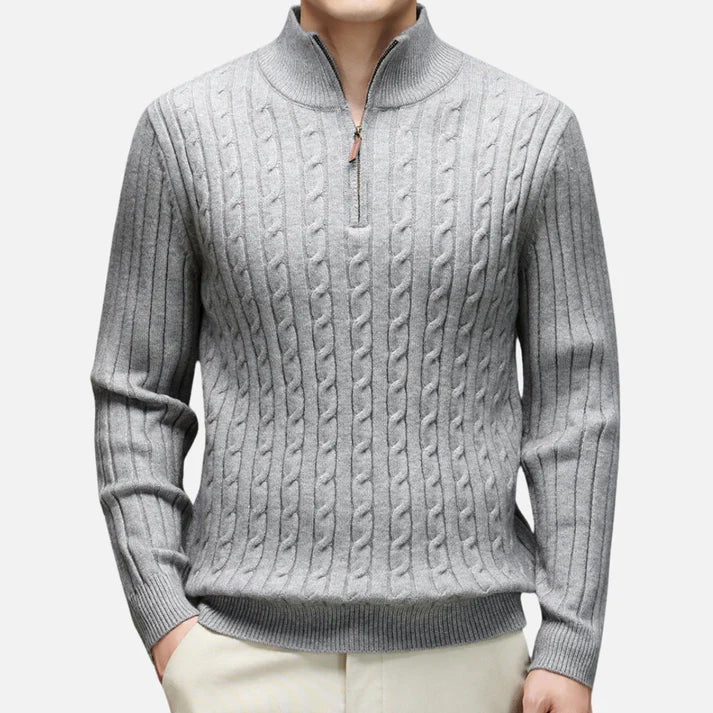 Men's Half-Zip Sweater | Cable Knit · Faylori