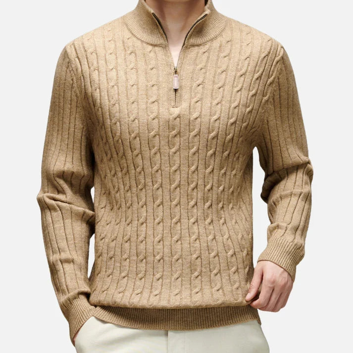 Men's Half-Zip Sweater | Cable Knit · Faylori