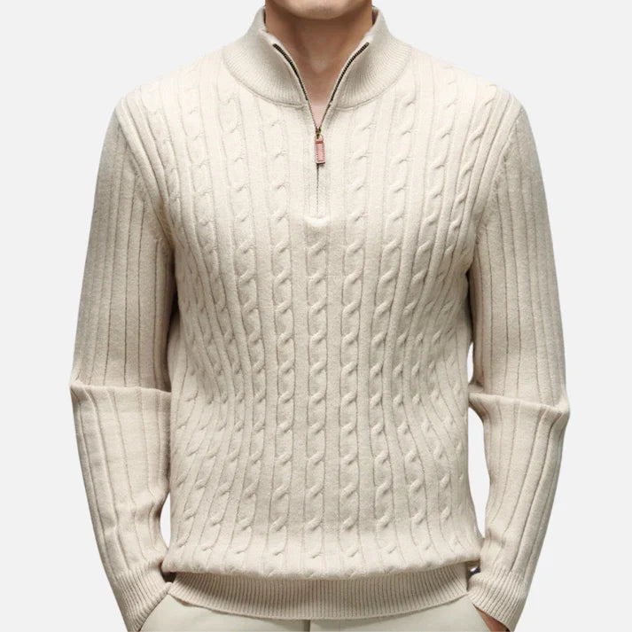 Men's Half-Zip Sweater | Cable Knit · Faylori