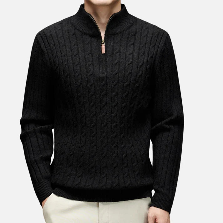 Men's Half-Zip Sweater | Cable Knit · Faylori