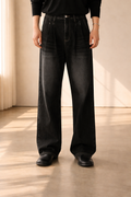 Men's Wide-Leg Jeans | Pleated Front · Faylori