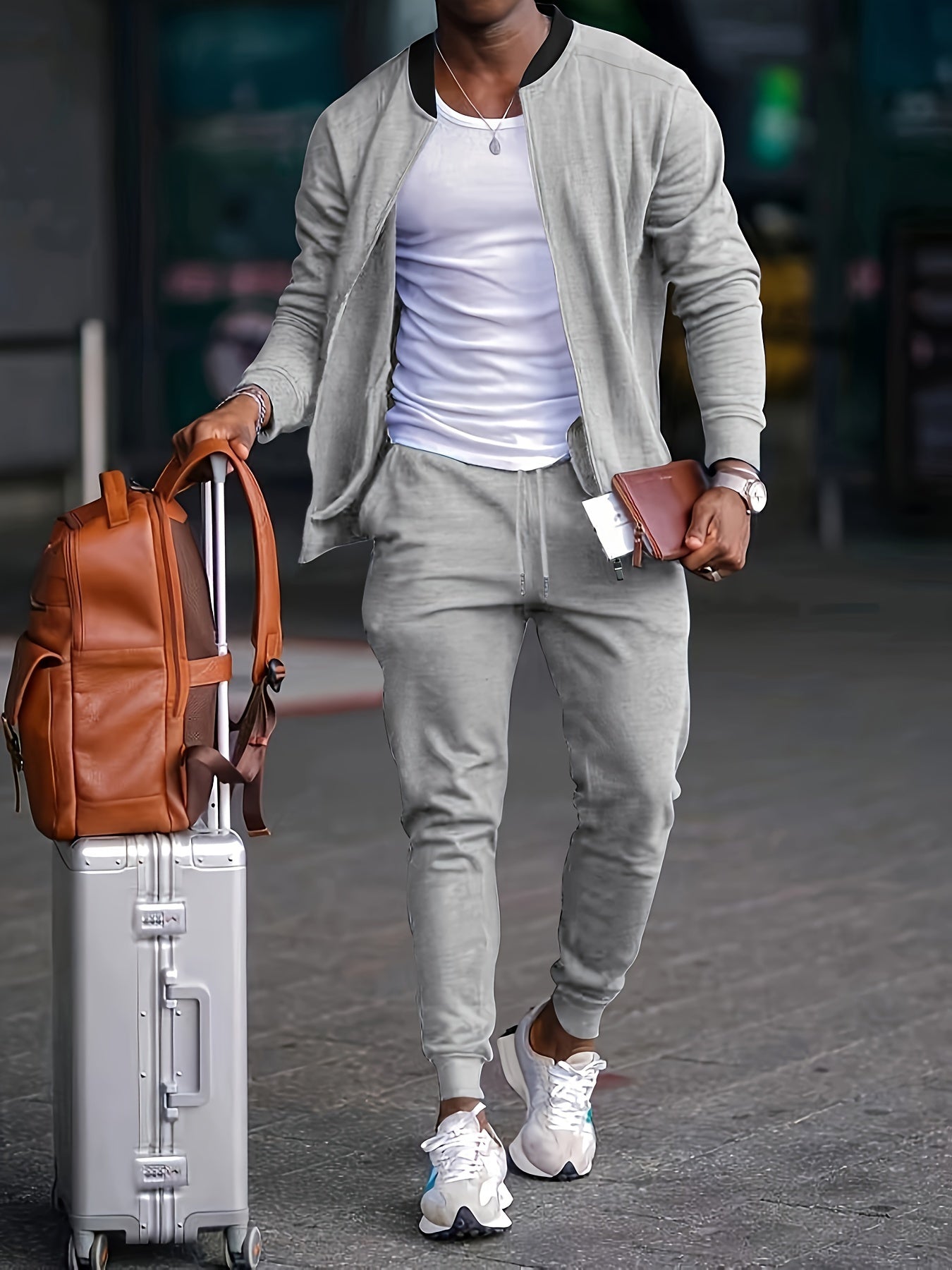 Men's Zip-Up Tracksuit | Drawstring Joggers · Faylori