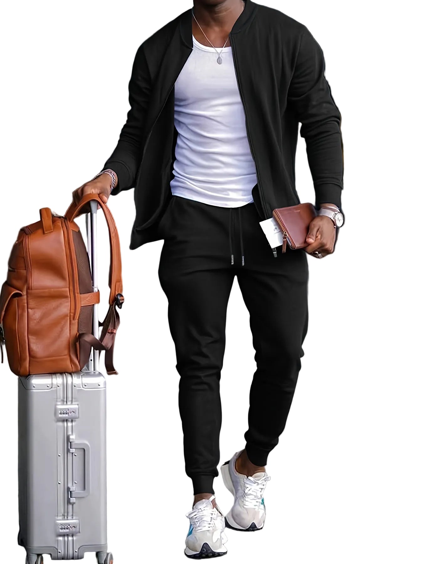 Men's Zip-Up Tracksuit | Drawstring Joggers · Faylori