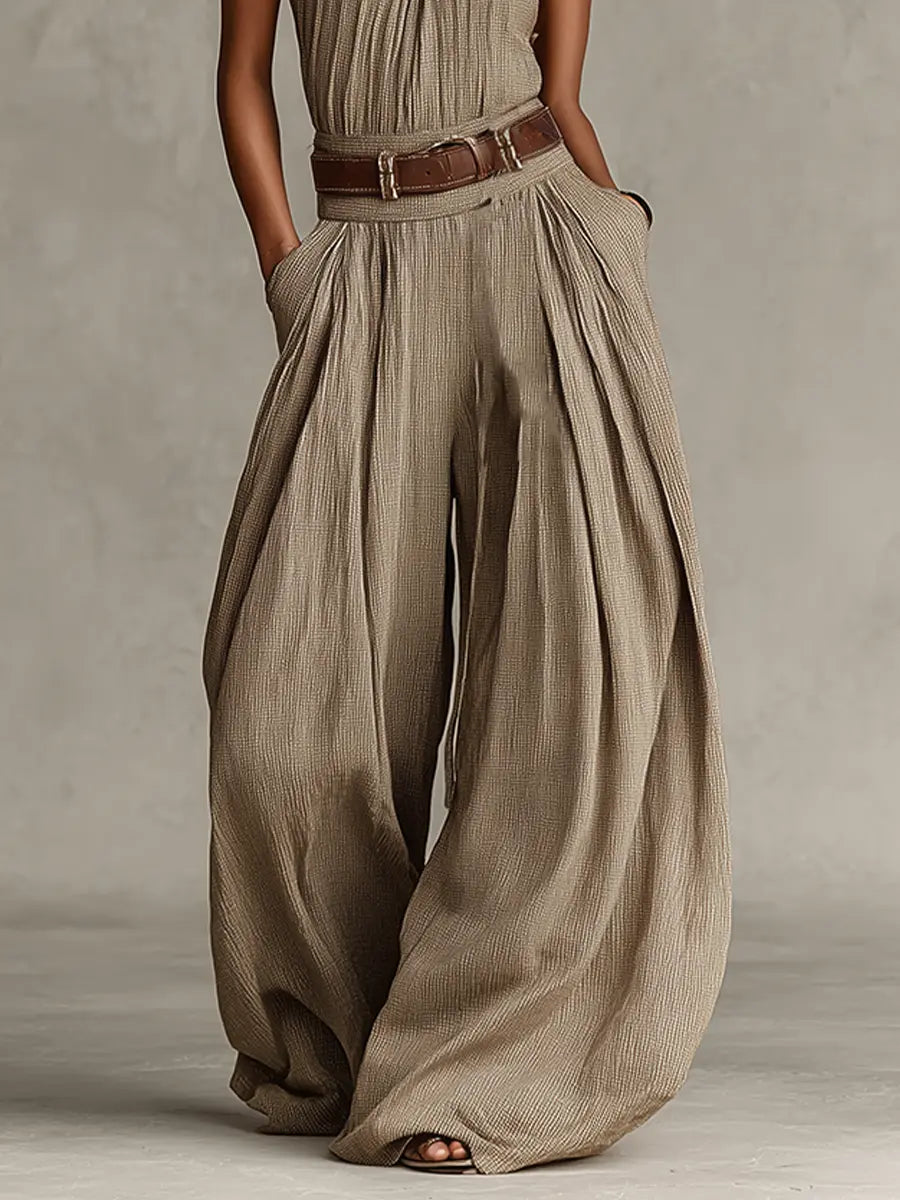 Vivian | Women's Halter Jumpsuit | Belted Waist · Faylori