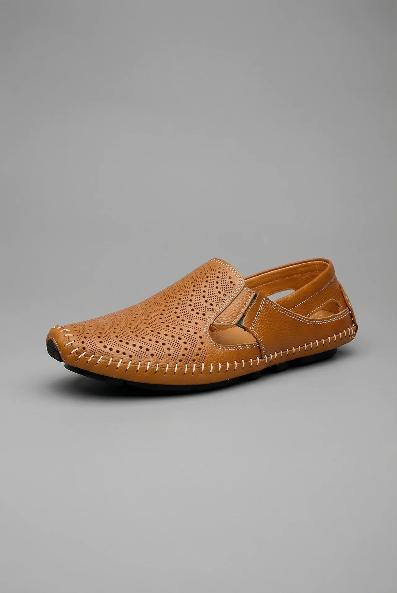 William Men's Perforated Slip-On Summer Loafers | Summer Driving Loafers | Navy Cut-Out Slip-On