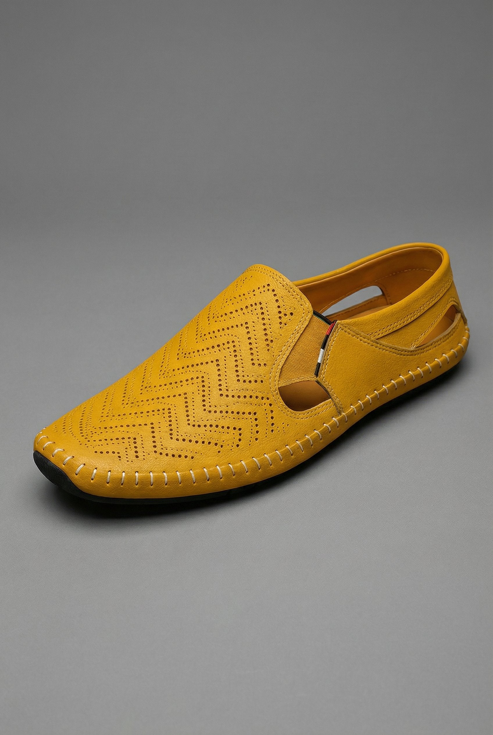 William Men's Perforated Slip-On Summer Loafers | Summer Driving Loafers | Navy Cut-Out Slip-On