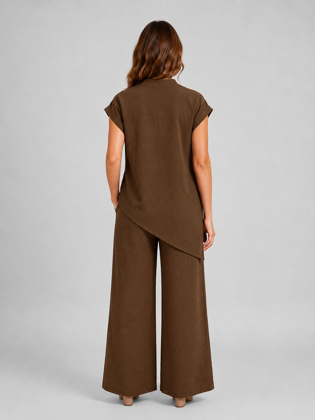 Women's Asymmetric Two-Piece Set | Mock Neck · Faylori
