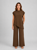 Women's Asymmetric Two-Piece Set | Mock Neck · Faylori