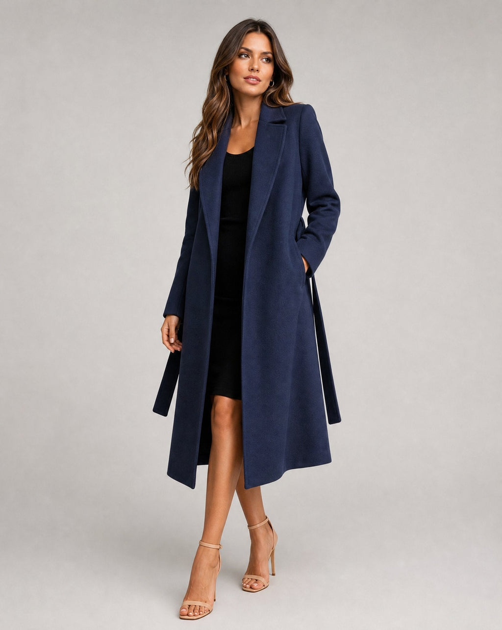 Women's Belted Longline Coat | Notch Lapel · Faylori