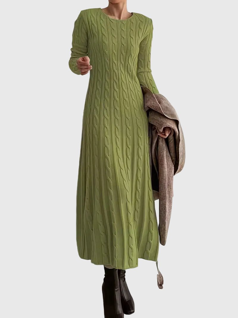 Women's Cable-Knit Maxi Sweater Dress | Crewneck · Faylori
