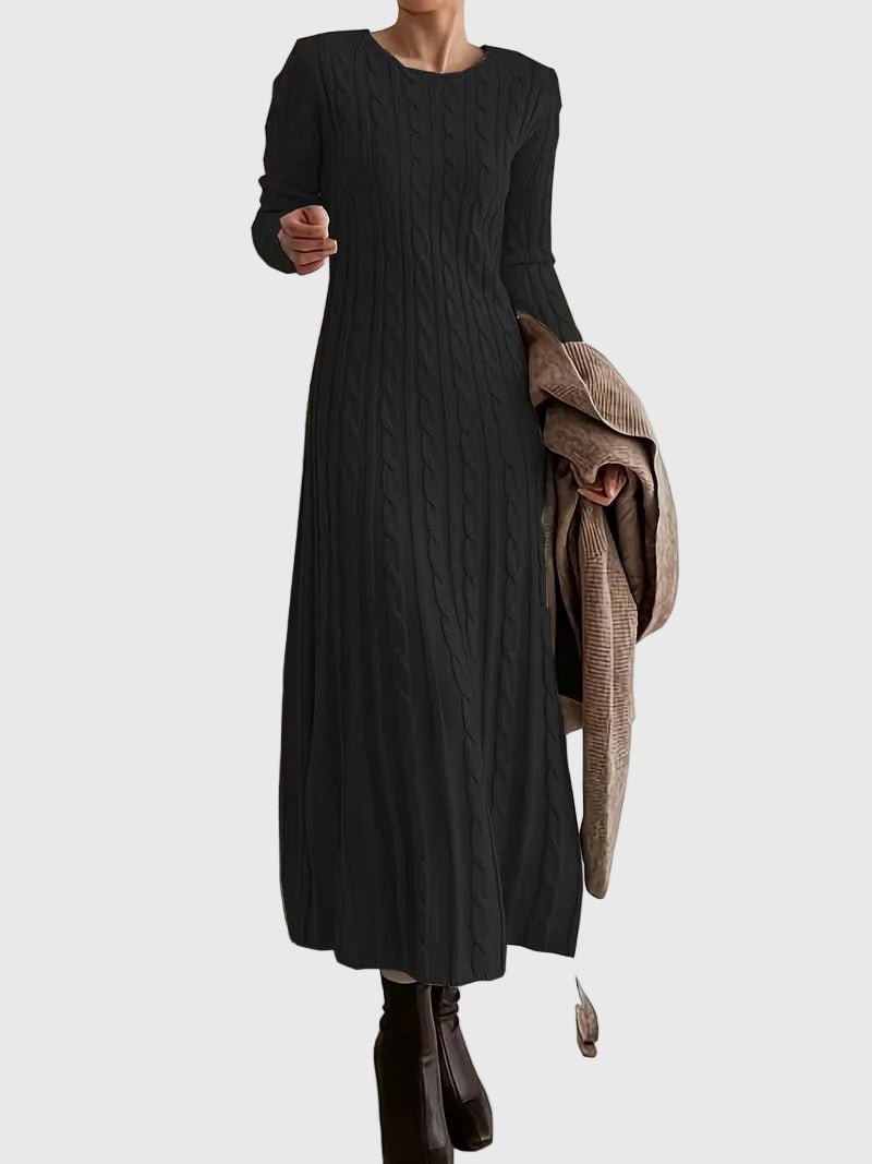 Women's Cable-Knit Maxi Sweater Dress | Crewneck · Faylori
