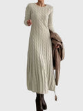 Women's Cable-Knit Maxi Sweater Dress | Crewneck · Faylori
