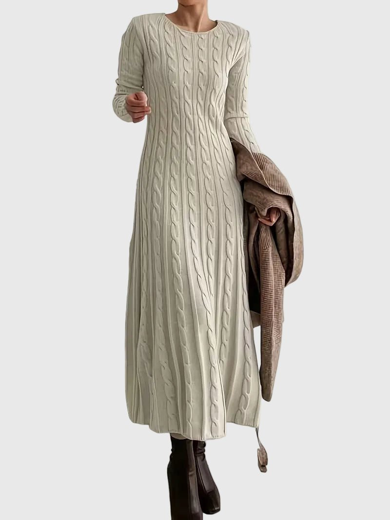 Women's Cable-Knit Maxi Sweater Dress | Crewneck · Faylori