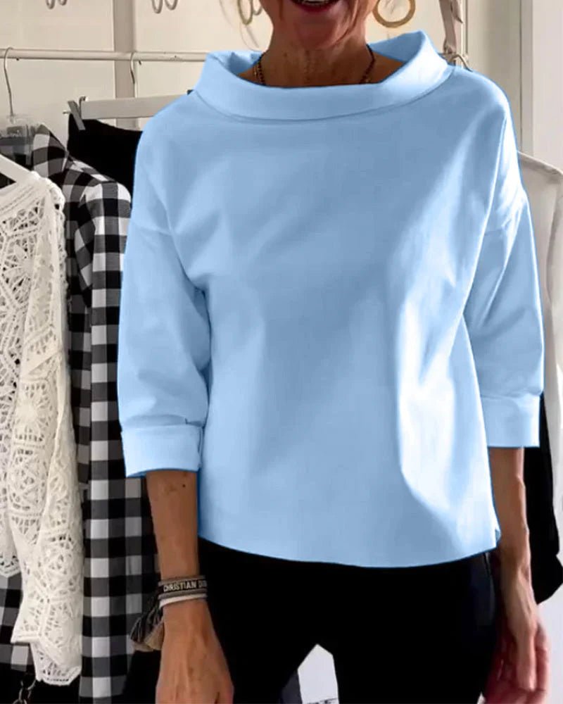 Women's Cowl Neck Top | Three-Quarter Sleeve · Faylori