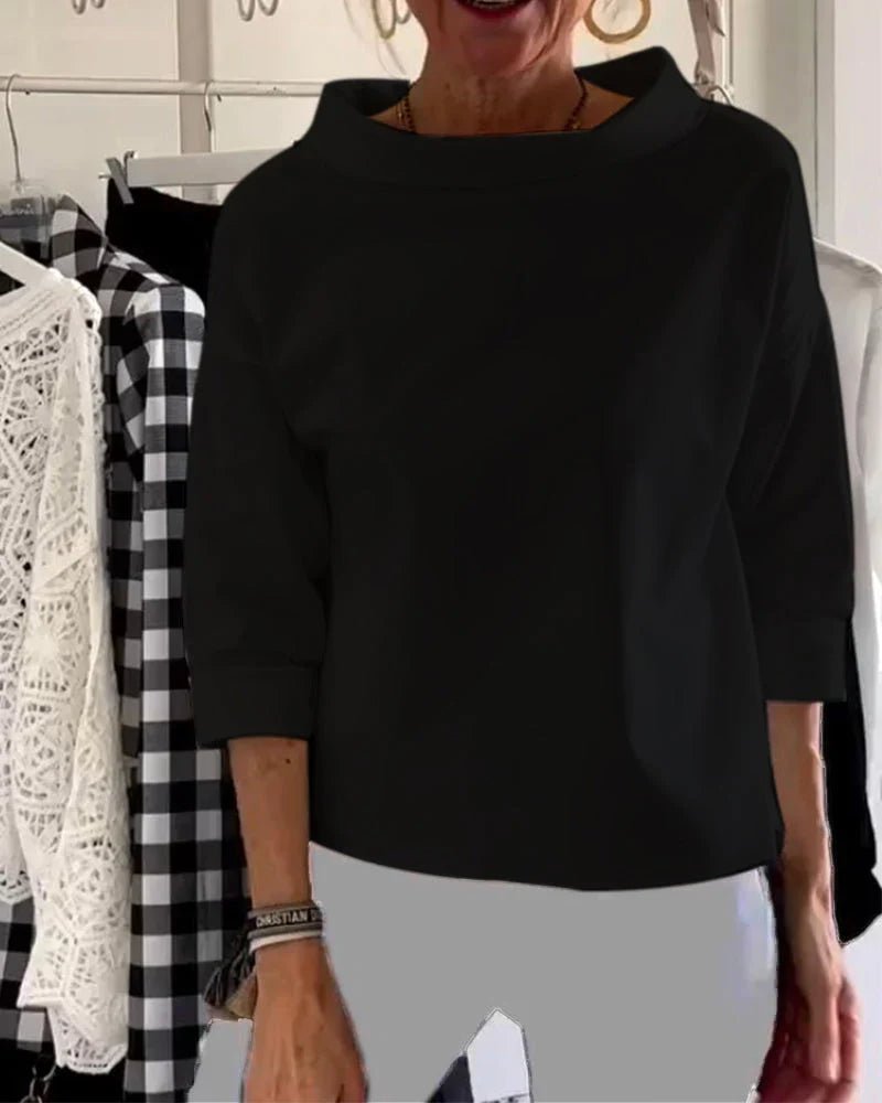 Women's Cowl Neck Top | Three-Quarter Sleeve · Faylori