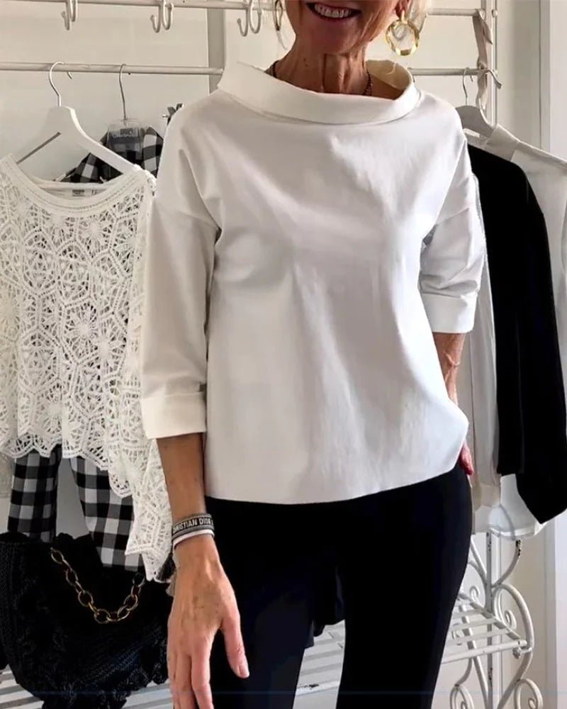 Women's Cowl Neck Top | Three-Quarter Sleeve · Faylori