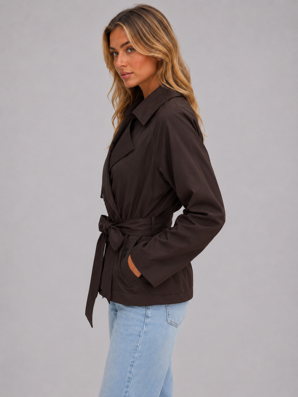 Women's Cropped Trench Coat | Tie Waist · Faylori