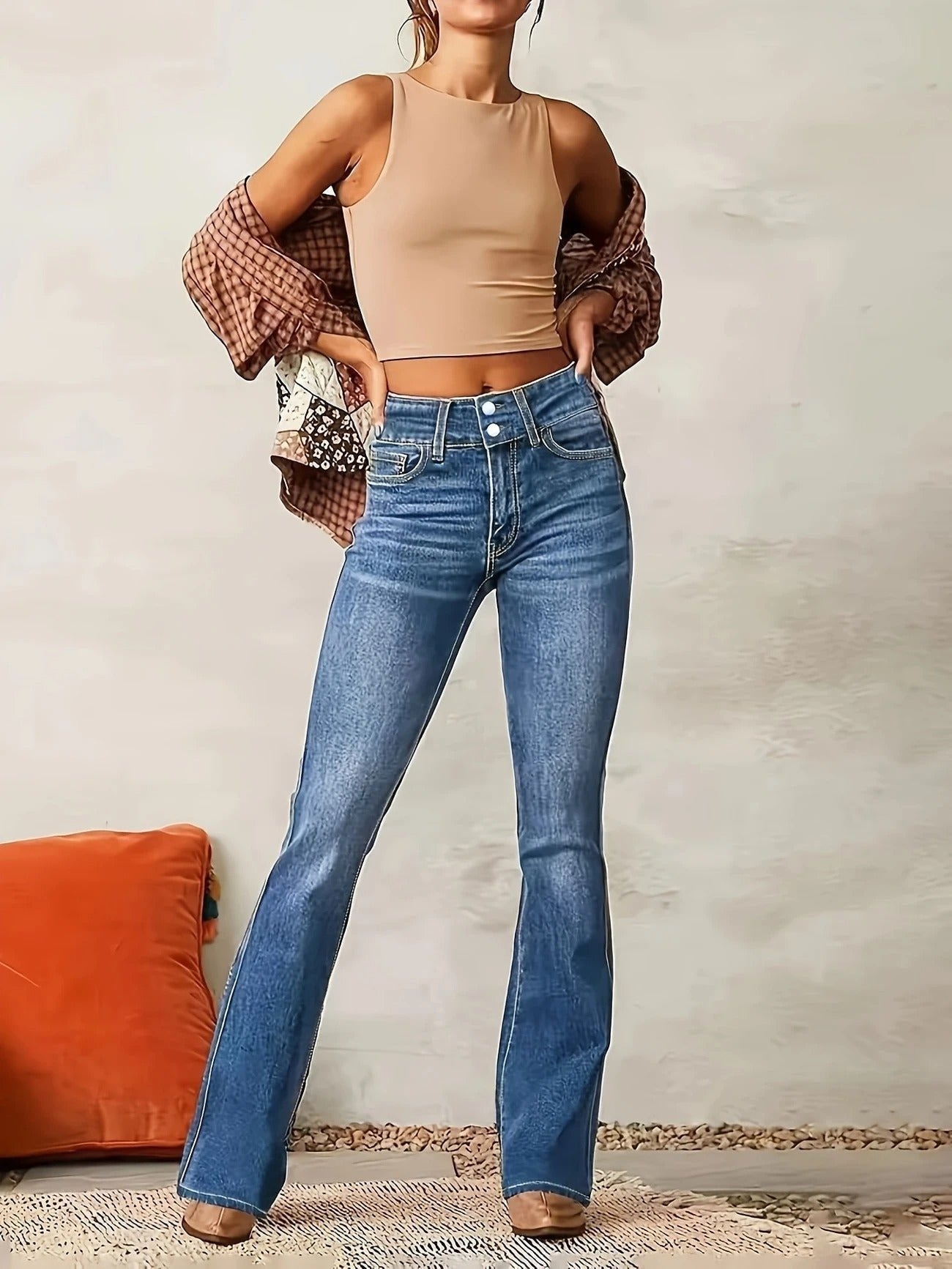 Women's Flare Jeans | Double-Button Waist · Faylori