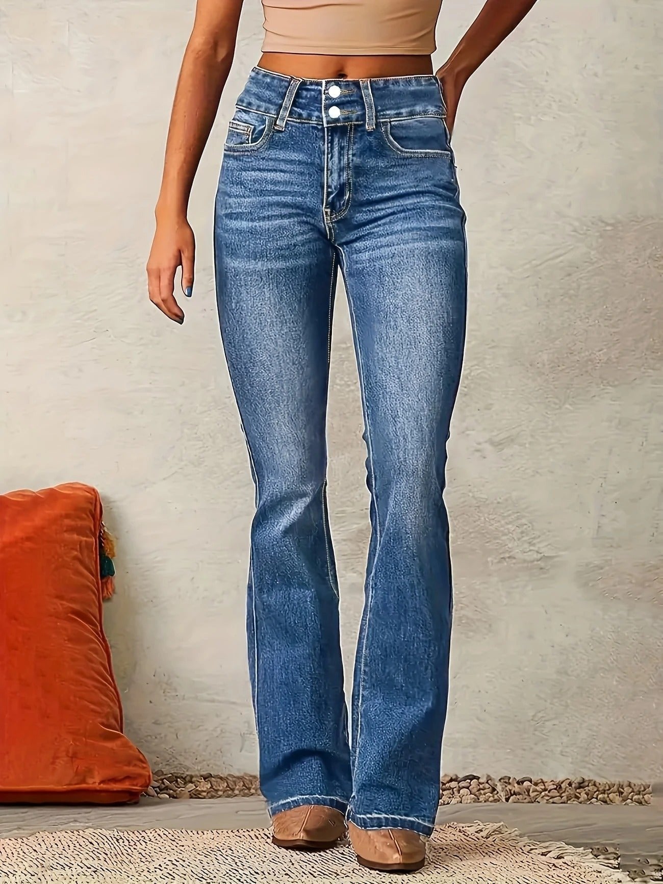 Women's Flare Jeans | Double-Button Waist · Faylori