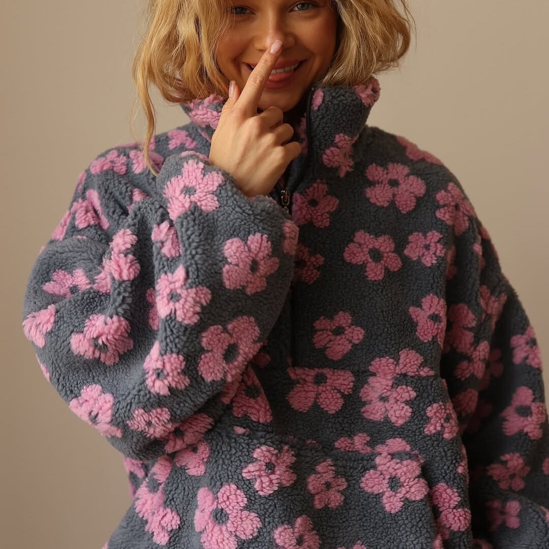 Women's Half-Zip Pullover | Floral Print · Faylori