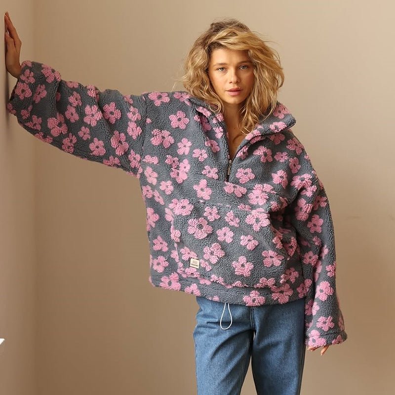 Women's Half-Zip Pullover | Floral Print · Faylori
