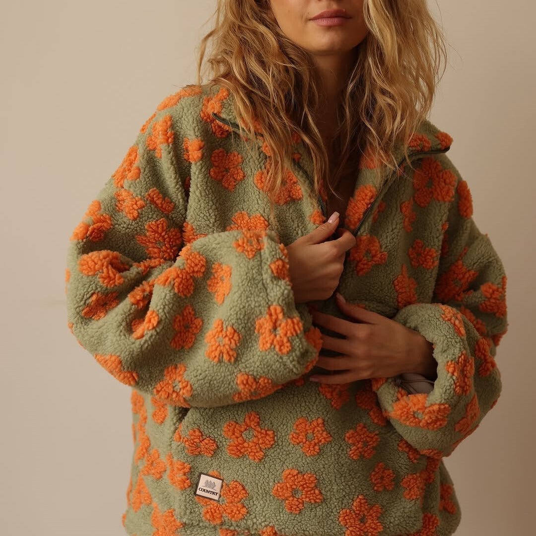 Women's Half-Zip Pullover | Floral Print · Faylori
