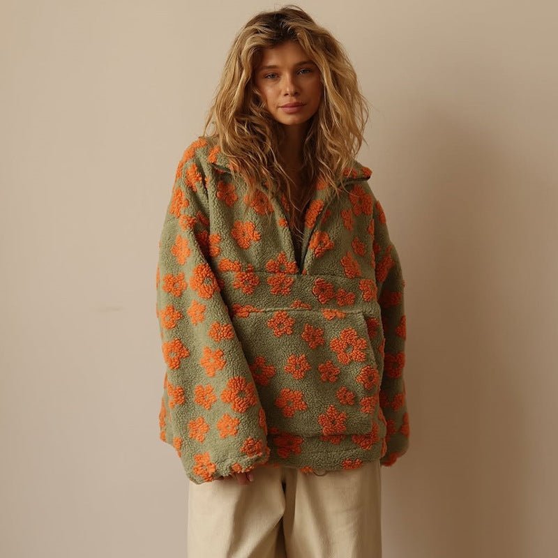 Women's Half-Zip Pullover | Floral Print · Faylori
