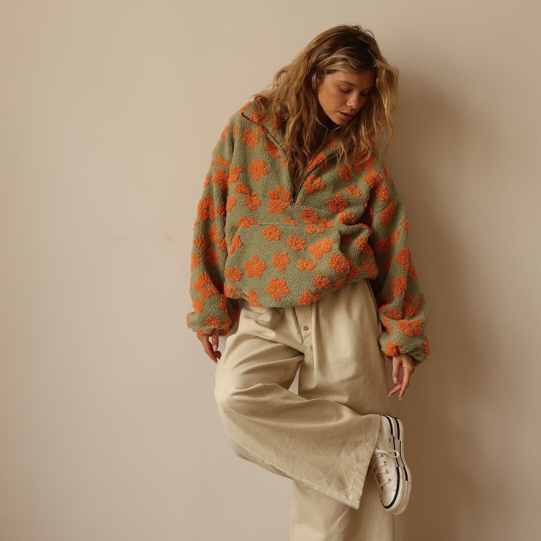 Women's Half-Zip Pullover | Floral Print · Faylori