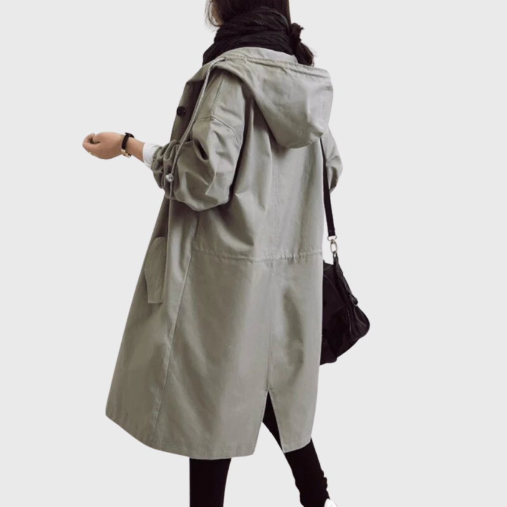 Women's Hooded Trench Coat | Button Front · Faylori