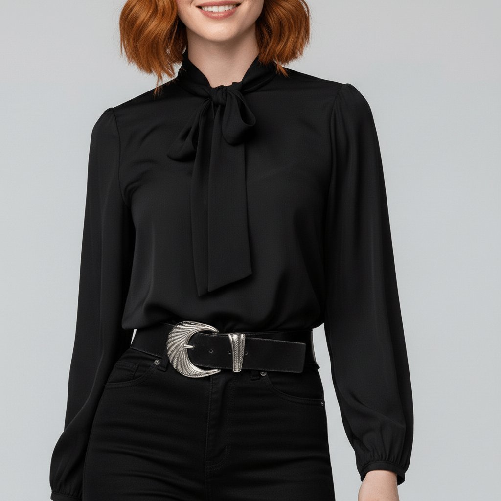 Women's Long-Sleeve Blouse | Bow-Tie Neck · Faylori
