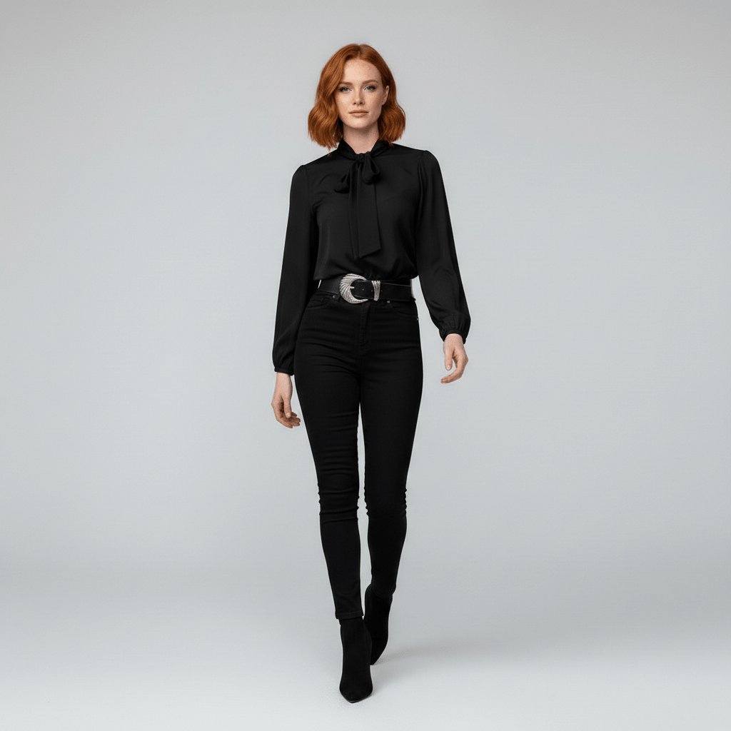 Women's Long-Sleeve Blouse | Bow-Tie Neck · Faylori