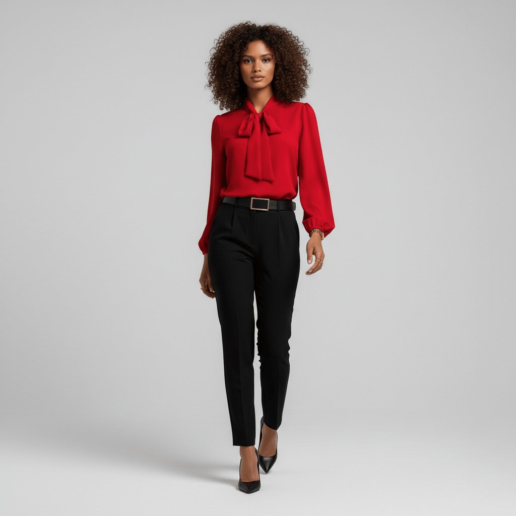 Women's Long-Sleeve Blouse | Bow-Tie Neck · Faylori
