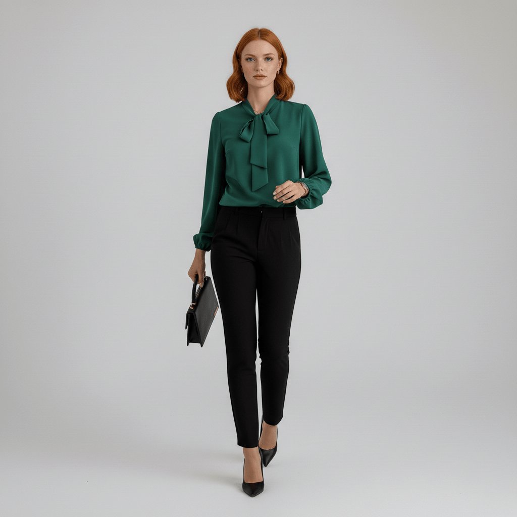 Women's Long-Sleeve Blouse | Bow-Tie Neck · Faylori