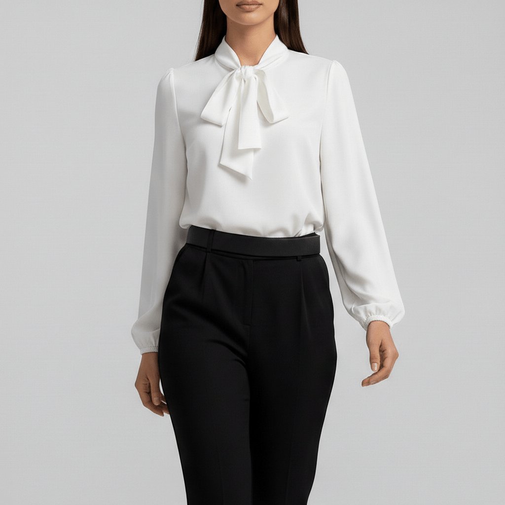 Women's Long-Sleeve Blouse | Bow-Tie Neck · Faylori