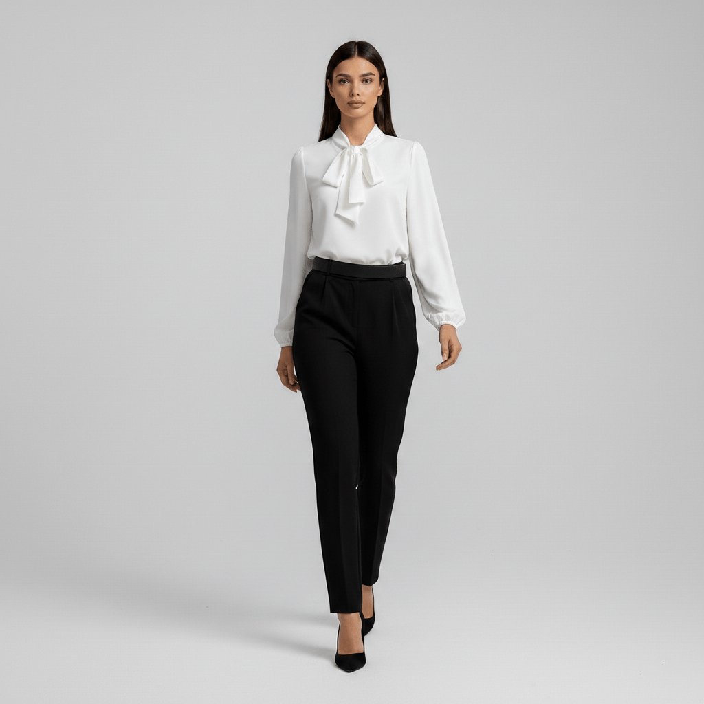 Women's Long-Sleeve Blouse | Bow-Tie Neck · Faylori