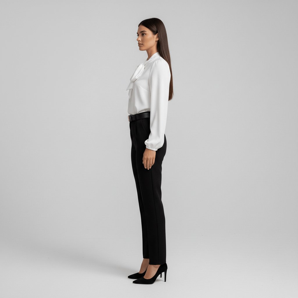 Women's Long-Sleeve Blouse | Bow-Tie Neck · Faylori