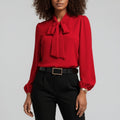 Women's Long-Sleeve Blouse | Bow-Tie Neck · Faylori