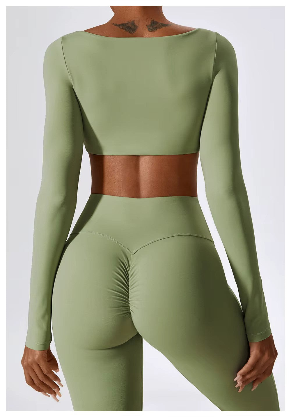 Women's Long-Sleeve Crop Top | Square Neck · Faylori