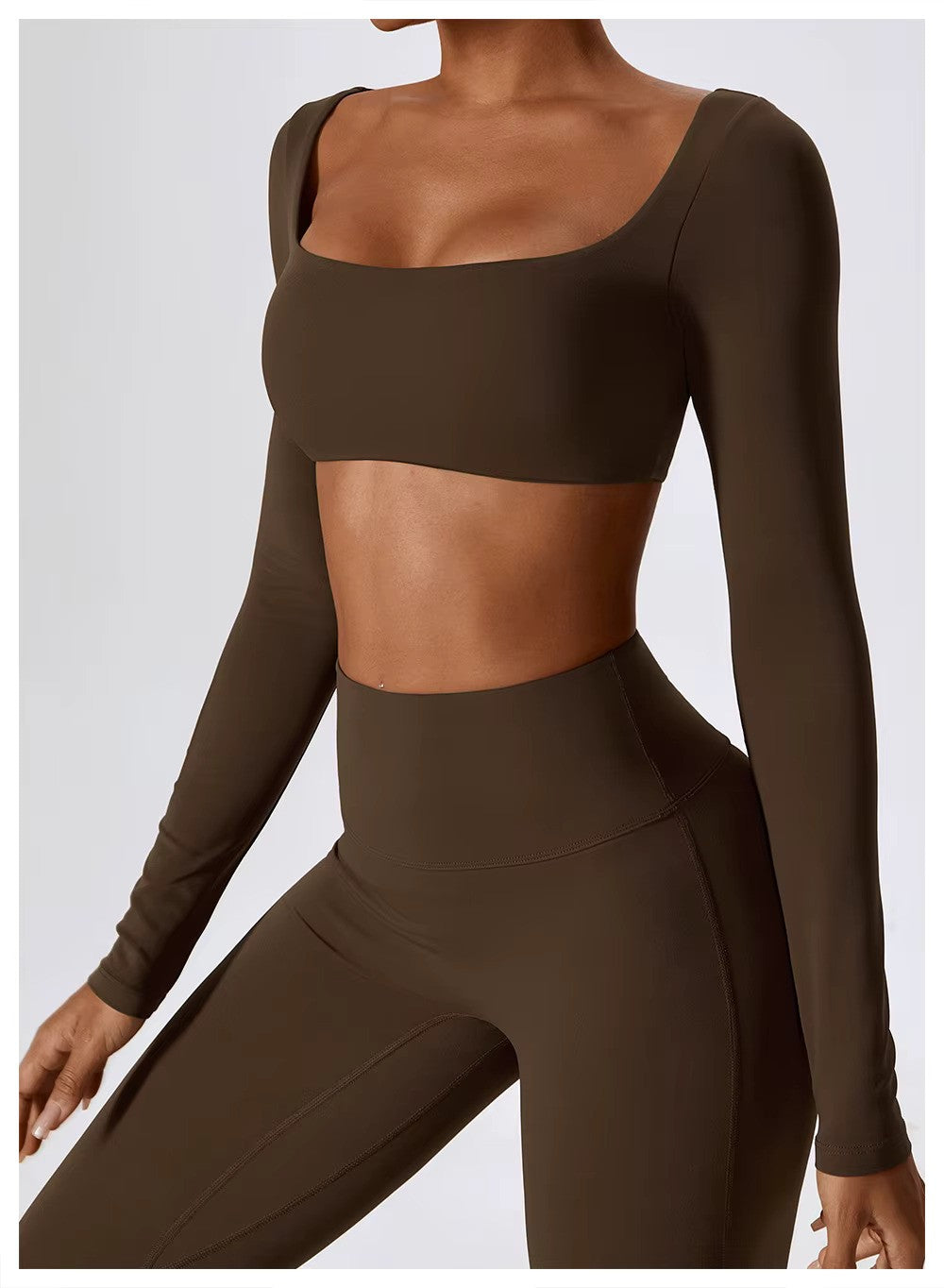 Women's Long-Sleeve Crop Top | Square Neck · Faylori