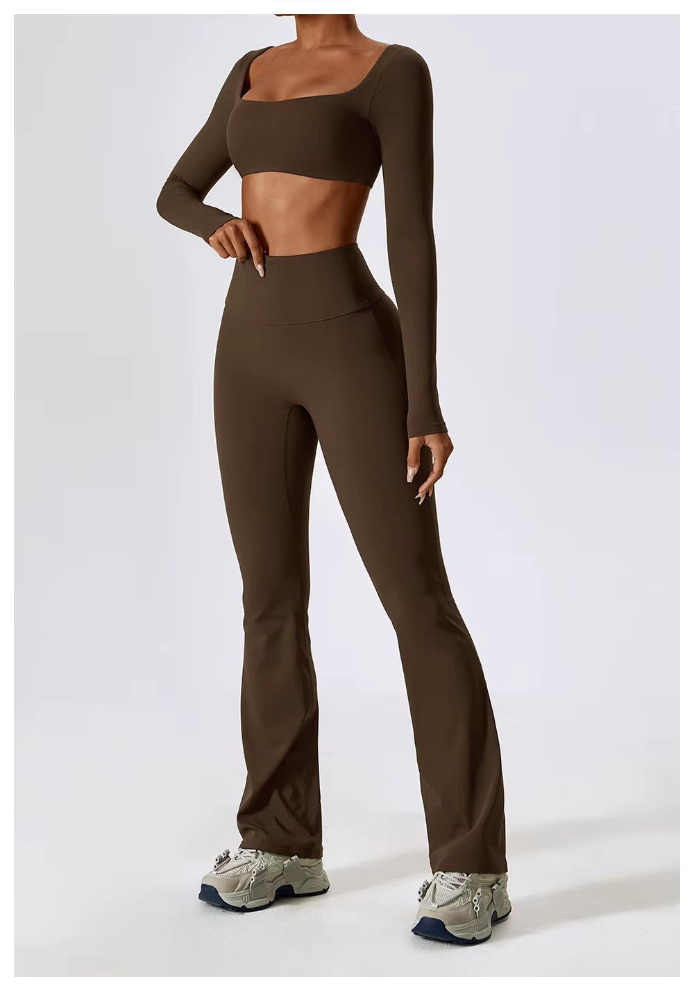 Women's Long-Sleeve Crop Top | Square Neck · Faylori