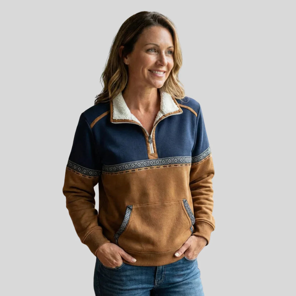 Women's Quarter-Zip Sweatshirt | Aztec Trim